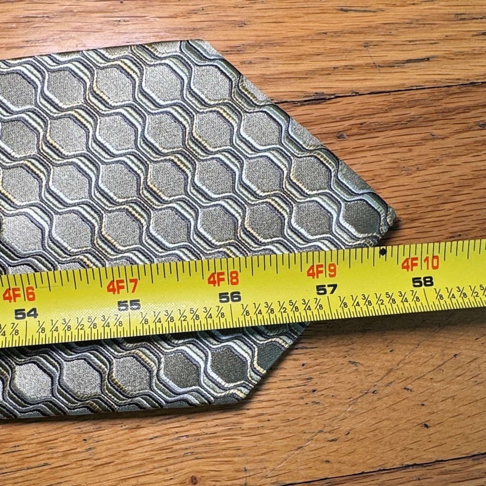 Geoffrey Beene Hexagonal Pattern Tie In Green And… - image 7